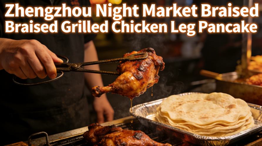 Braised Roasted Chicken Leg Pancake (Mèn Kǎo Jītuǐ Bǐng)