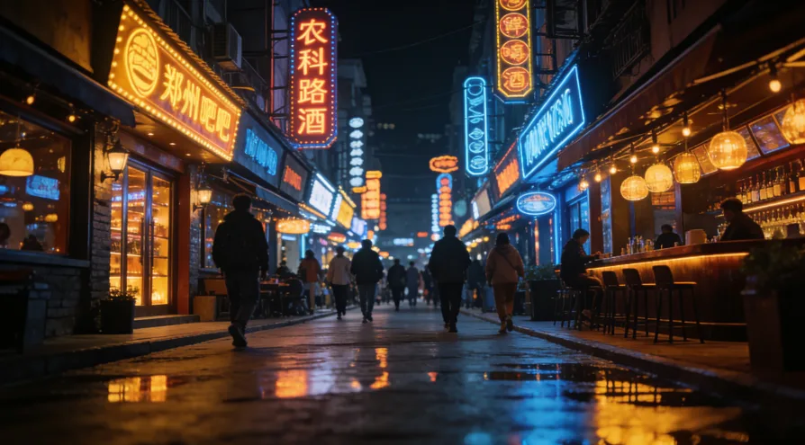 Zhengzhou Nightlife Nongke Road Bar Street
