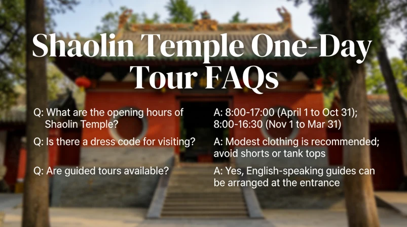 Frequently Asked Questions About the Shaolin Temple Day Trip