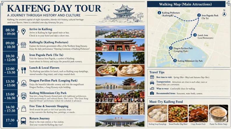 Detailed Itinerary for a Kaifeng Day Trip (Efficient Version)